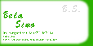 bela simo business card